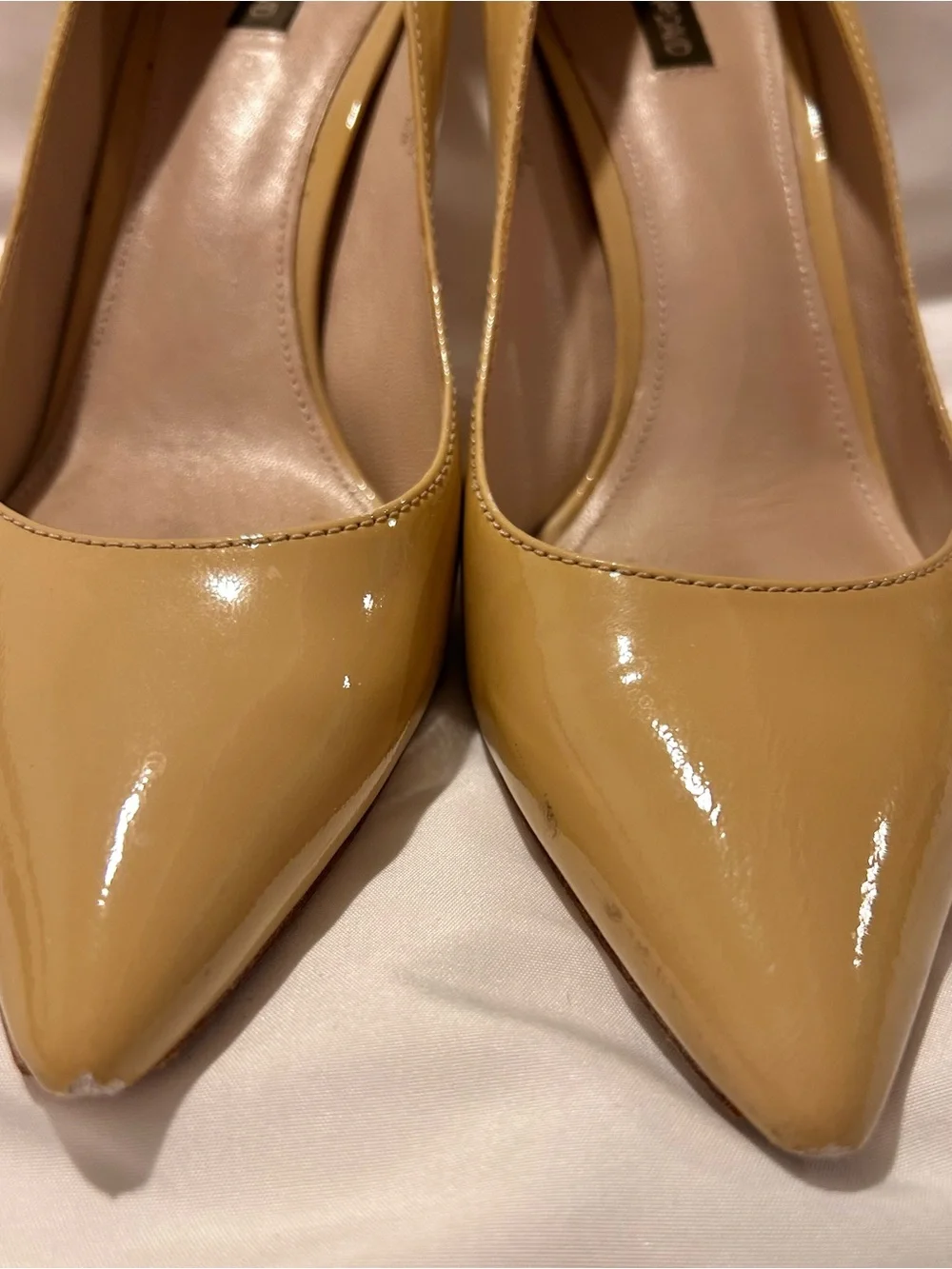 Joan & David Patent Leather Yellow Pointed-Toe Pumps
